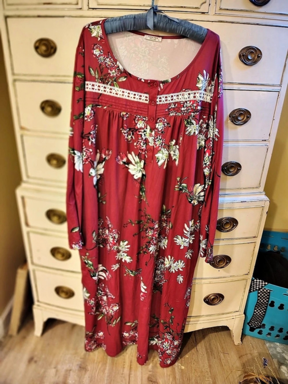 EXODIE Floral Maxi Dress in Red Size Medium Like New